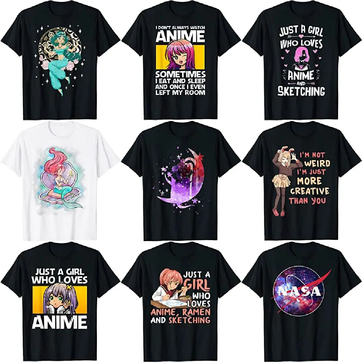 3D printed anime Moon Sailor T-shirt Decoration Girl Doll Figure Office T shirt Car Decoration T shirt