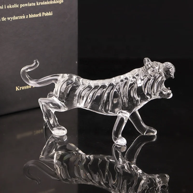 The Last Factory Wholesale Custom Animal Figurine Decorative Crystal Tiger Glass Crystals For Crafts
