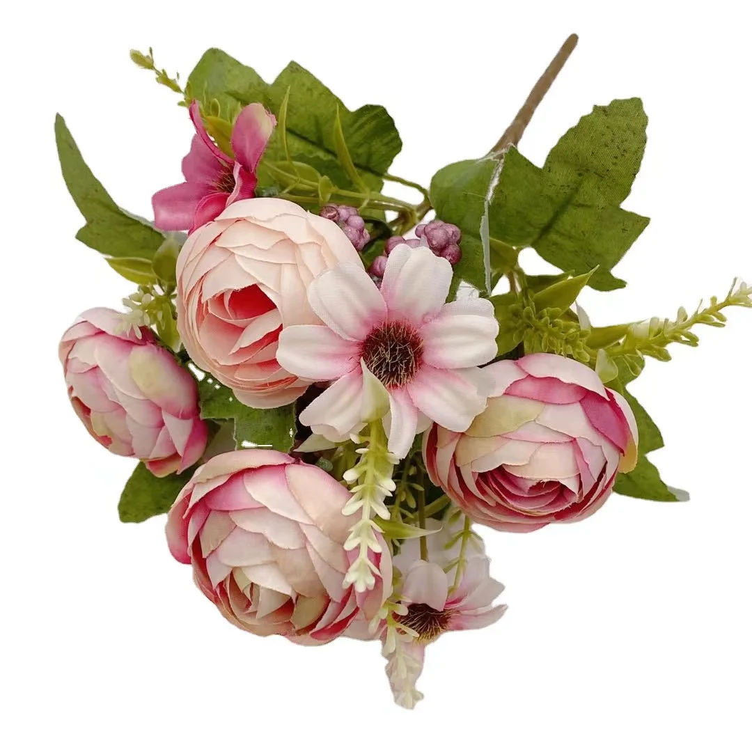 Hot Selling Artificial White Camellia Rose Flower With Real Touch For Events Decoration Wedding Home