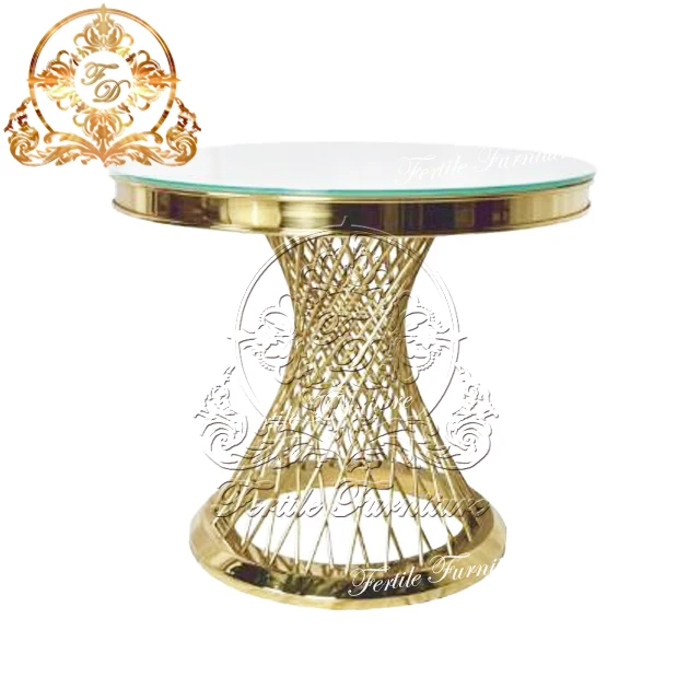 Glass Top Stainless Steel Materials Dessert Wedding Party Event Cake table