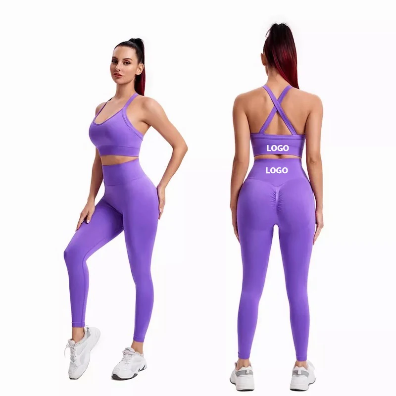 5 Pcs New Sexy Seamless Ropa De Yoga De Mujer Fitness Clothes for Women, Stylish Gym Bra + Top + Training Booty Shorts Leggings