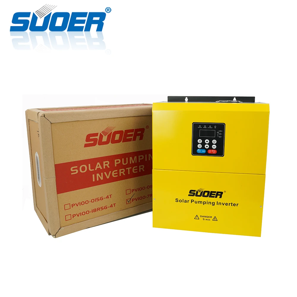 Suoer high efficiency 380V 7500w 7.5kw 3 phase best price solar water pump controller solar pump inverter
