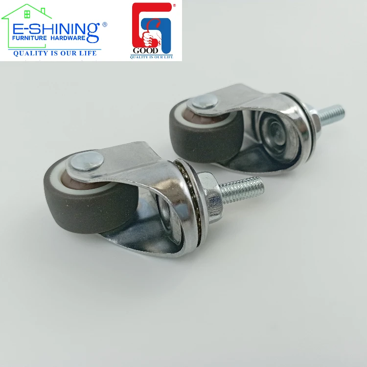 Hot Sale E-shining Furniture Hardware Thread Rod Caster Wheel Office Chair Wheel parts Castor office Chair 3 Inch Pu Caster