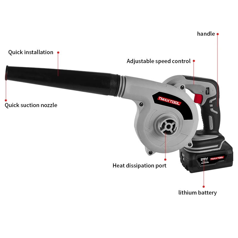 Powerful Portable Cordless Electric Battery Powered Mini Garden Cleaning  High Pressure Blowing Turbine Rotation Air Blower