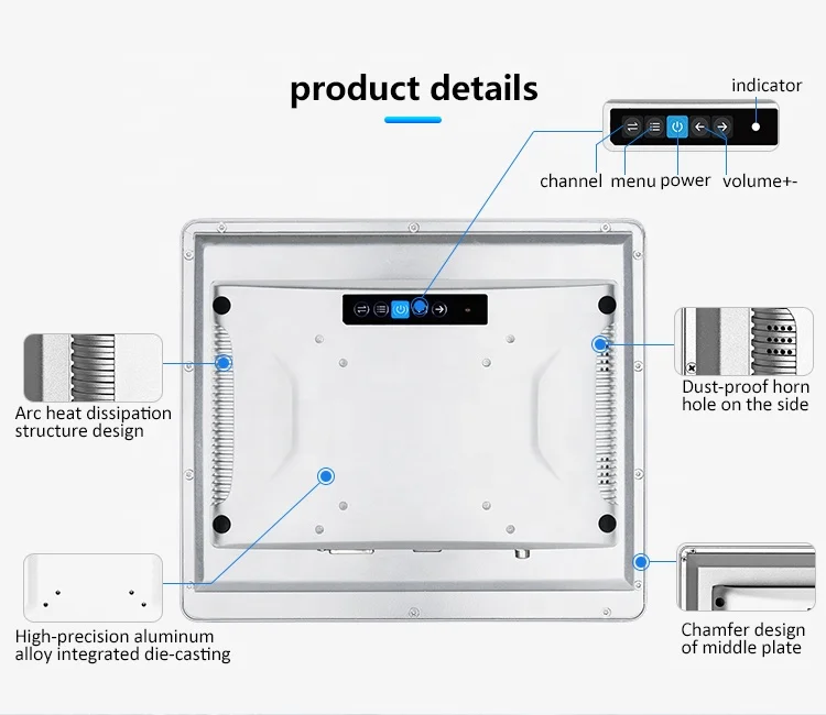 Touchthink 10.4 Inch Ip66 Waterproof Industrial Grade Resistive Touch Screen Lcd Monitor For Automated Textile Machine
