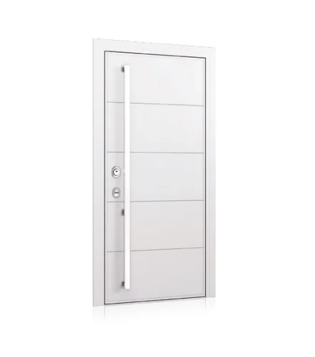 High quality Elegant Plain Shutter  Frost Resistance Sound Insulation Aluminum Entrance Door DOMANI Only Line