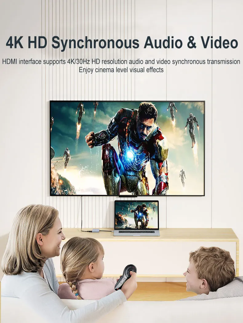 SOYEER 5 в 1 концентратор USB HD + VGA AV USB3.0 PD Видео Аудио преобразователь для Mac Win 7/8/10 PC TV проектор