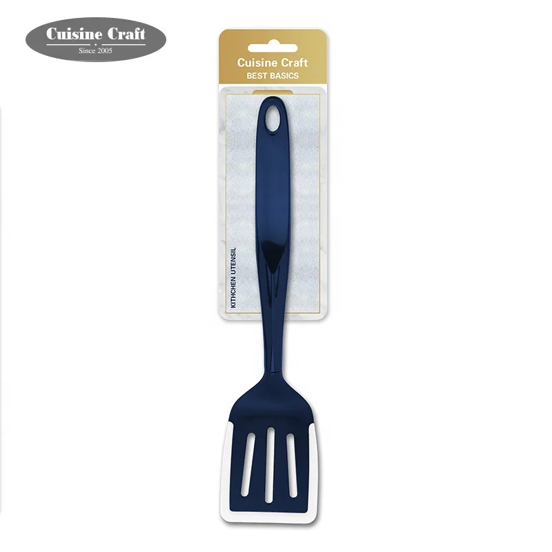 Best selling New design heat resistant fish turner Nylon kitchen cooking slotted turner spatula with silicone edge