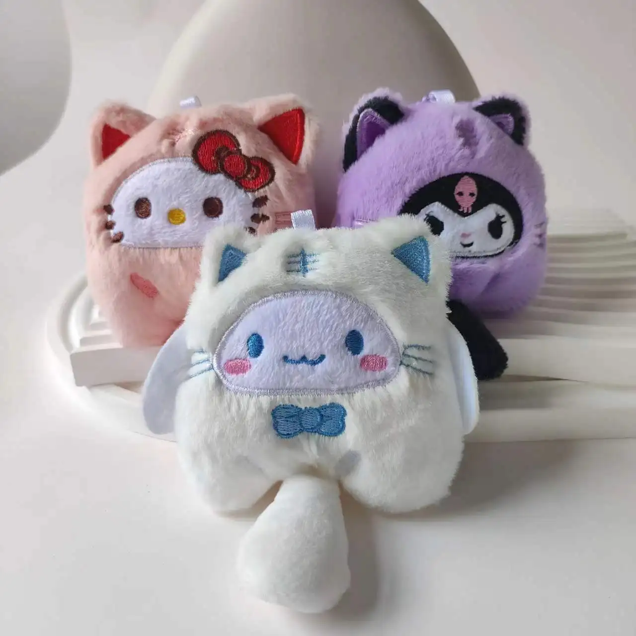 Wholesale cartoon cute Kulomi doll toys Kawaii Melody plush pendant backpack key chain doll KT Cat jewelry gifts