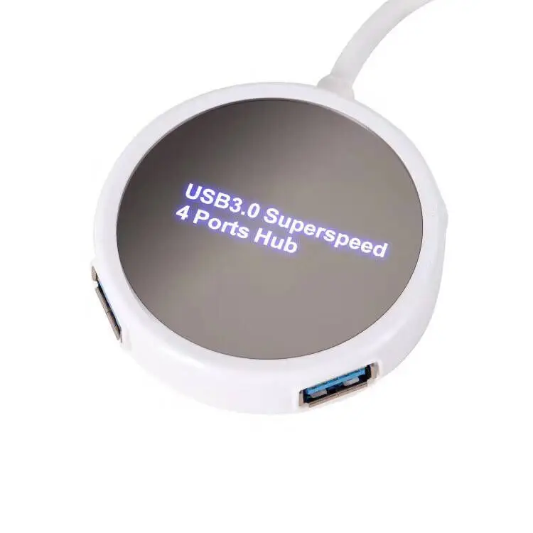 Bulk order customized superspeed LED Logo USB 2.0 hub 4 ports USB 2.0 HUB card reader