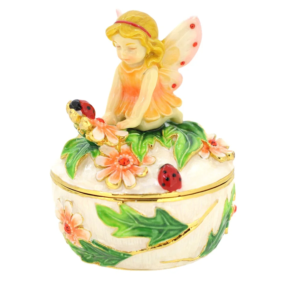 Tweety And Flowers Decorative  fairy Enamel Trinket Box