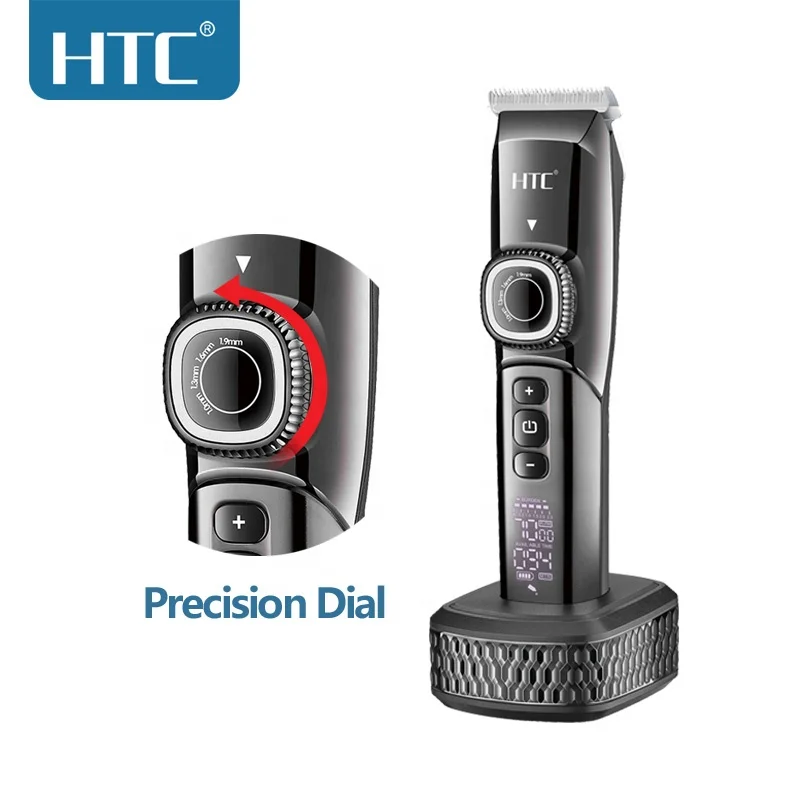 HTC AT-788 Professional new model hair trimmer for barber cordless with charging stand DLC blade