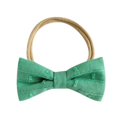 E-Magic sweet Custom set soft 8cm Handmade floral Cotton ribbon bow with hair rubber for girls woman hair accessory