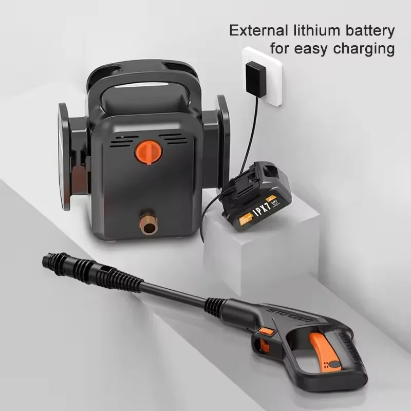 HF-6SSH Portable High-Power Lithium Car Wash Pump High-Pressure Water Gun with Wireless Charging car wash pressure washer