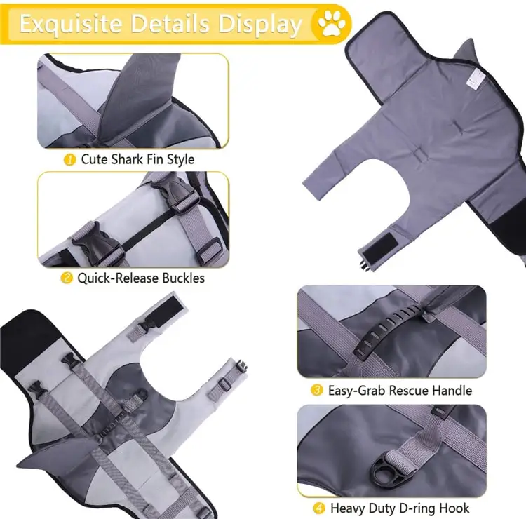 Personalized Float Coat  Buoyant Secure Reflective Dog Life Vest Jacket