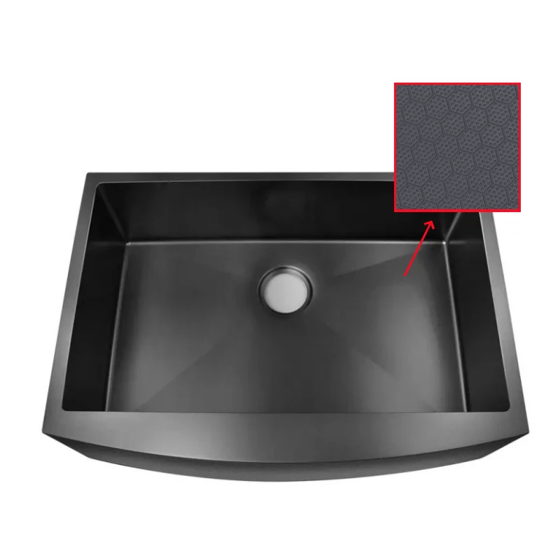 Large 35 Inch PVD Gold Luxury Cubas De Pia De Cozinha Inox SUS 304 Handmade Stainless Steel Kitchen Sinks Nano Modern Smart Sink