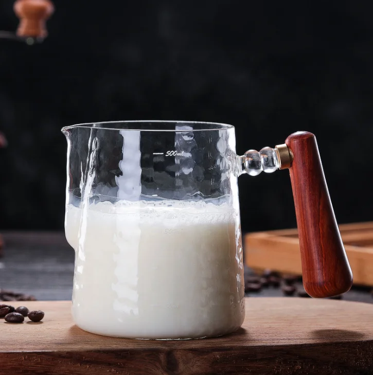 
Ecocoffee V60 Accessories Glass Coffee mug with wood tray 500ML Espresso Milk Frothing Pitcher Coffee Steaming Pitcher sim 