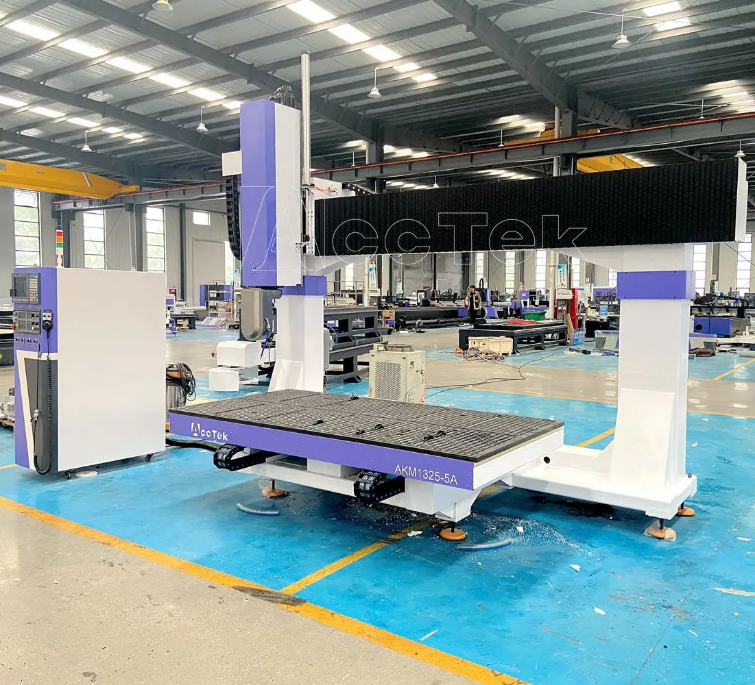 5 Axis Cnc Router Machine With 10kw Spindle C axis 360 degree For Wood Metal And Foam Carving