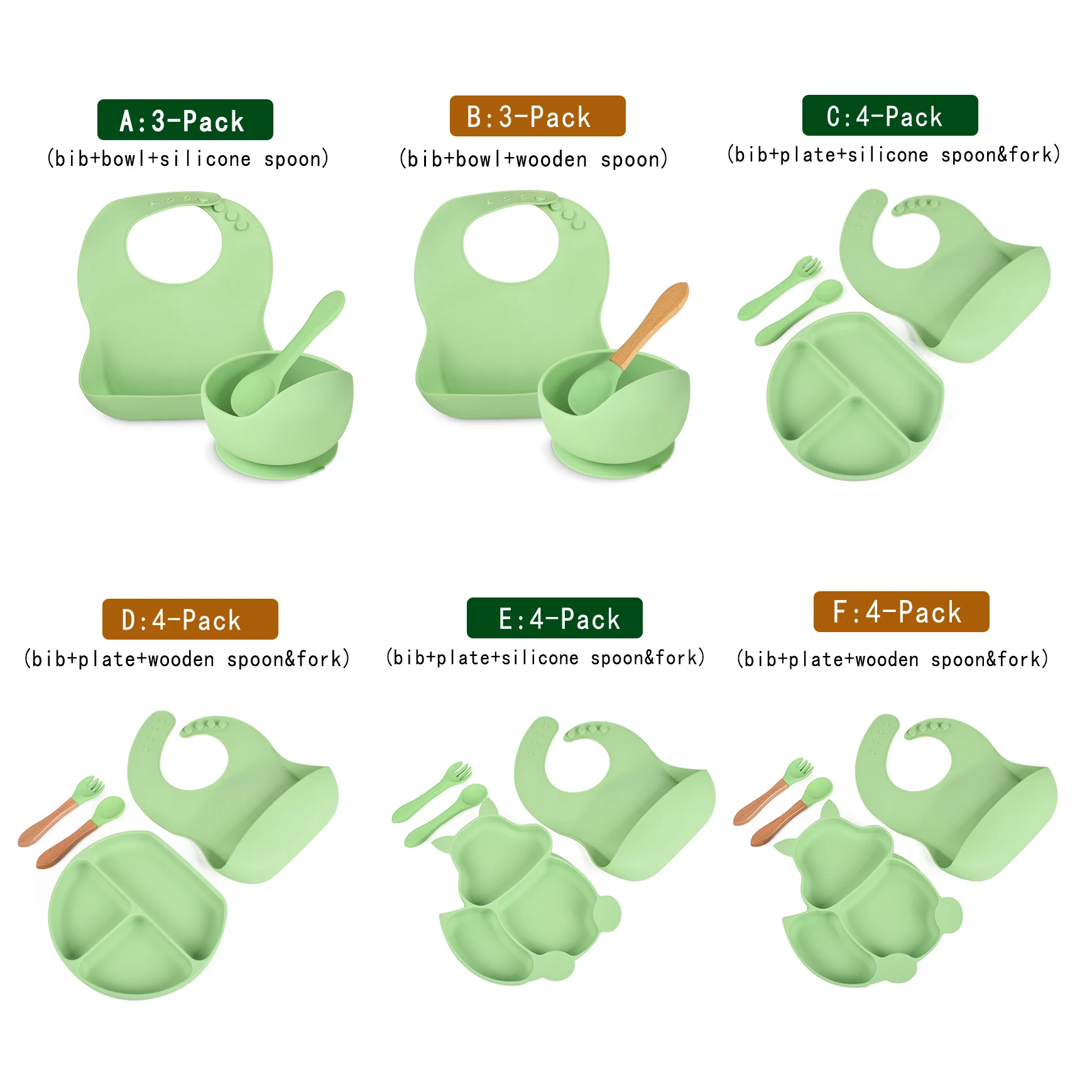 Разделенные для малышей пластины противоскользящие Небьющийся Набор для кормления всасывания салфетки силиконовые детские тарелки для малышей для детей ясельного, дошкольного и школьного возраста