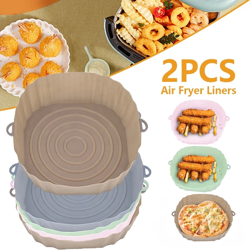 Oven Baking Tray Pizza Fried Chicken Baking Tool Reusable Liner Easy to Clean airfryer Silicone Basket Air Fryer Silicone Tray