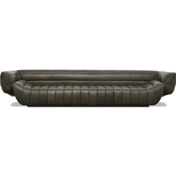 Contemporary Radial design Living Room Modern light luxury salon leather sofa