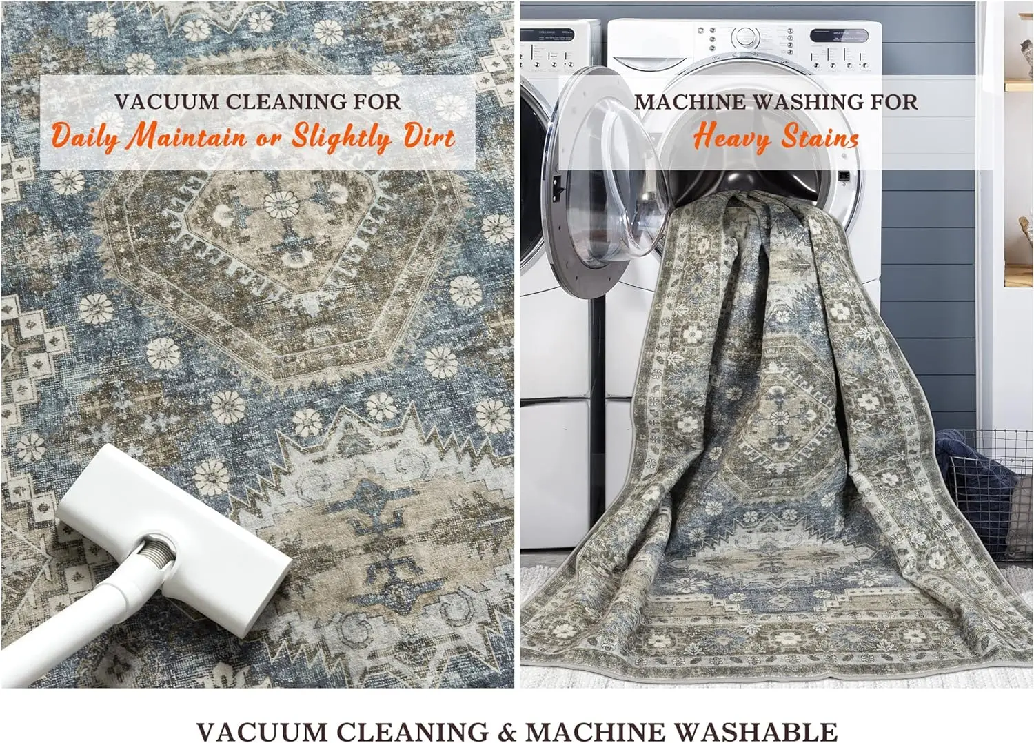 Custom Design Multicolored Turkish washable carpet Living Room Laundry Room Indoor Mat Non Slip Machine Washable Rugs