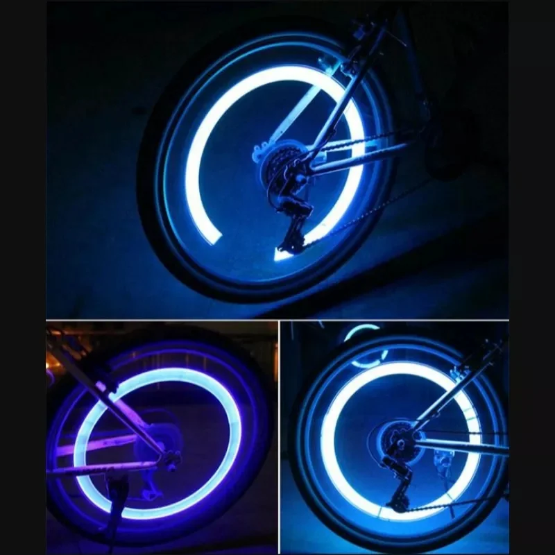 Car Wheel LED Light Moto cycle Bike Light Tire Valve Cap Decorative Lantern Tire Valve Cap Flash Spoke Strobe Neon Lamp