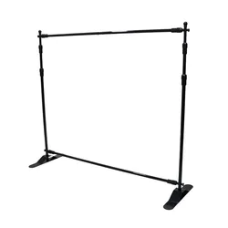 Advertising adjustable exhibition backdrop display step repeat telescopic trade show display stand banner