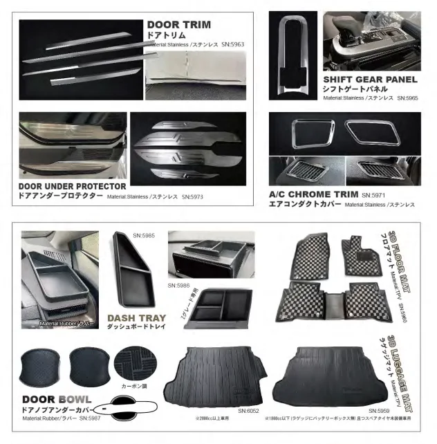Chrome Exterior Interior Accessories Set Bumper Trim Pillar Garnish Door Sill for Toyota Prius 60