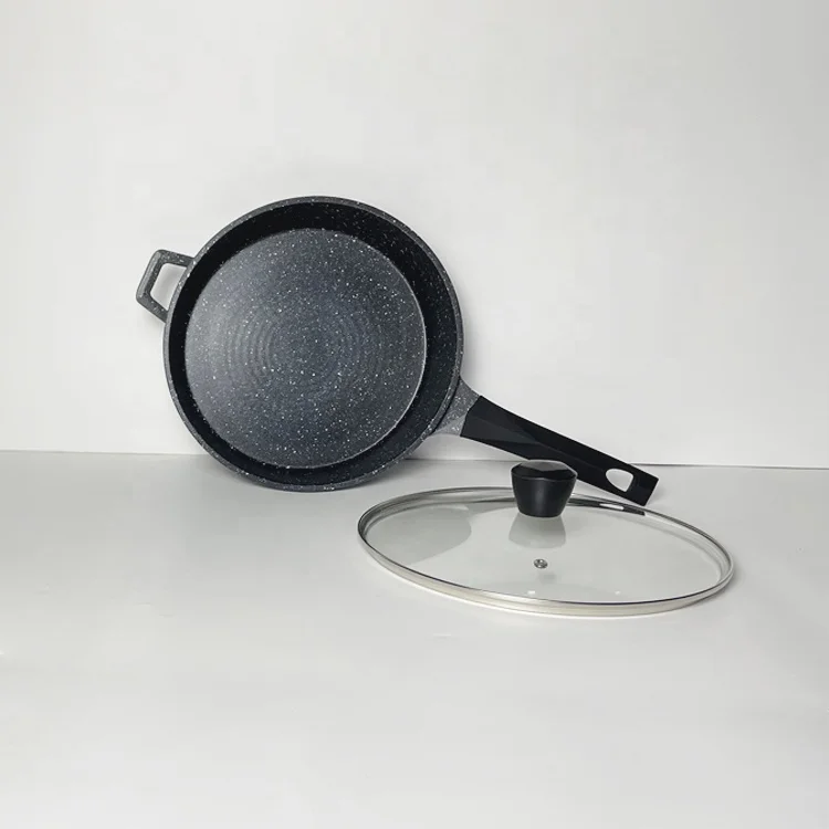 7pcs Die-Cast Aluminum Kitchenware Cookware Set Non-Stick Pots and Pans with Soft Touch Handle Granite Ceramic Coating