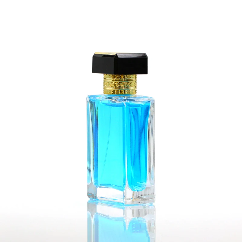 High Quality Luxury Design Parfum Manufacturer 50ml Glass Empty Refillable Rectangle Spray Perfume Bottle