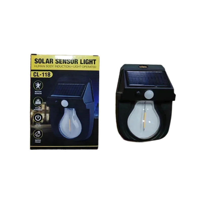 Factory Direct Price Garden New Design Outdoor Wall Light Induction Tungsten Wire Warm Wall Lamp Garden Led Solar Wall Light