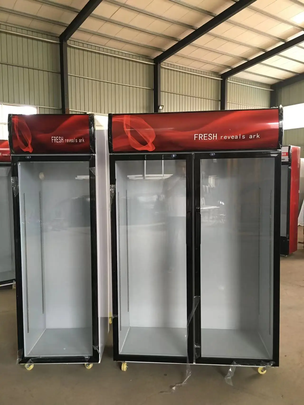 free custom logo chiller Commercial Glass Door Mini Display Fridge/energy Drink Refrigerator With Led Logo