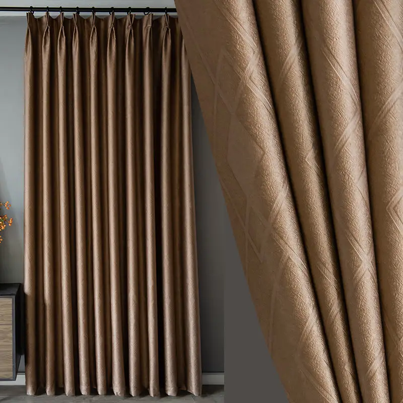 2022 Factory Wholesale High Quality Ready Made Custom Make Design Emboss Blackout Window Curtain for Living Room
