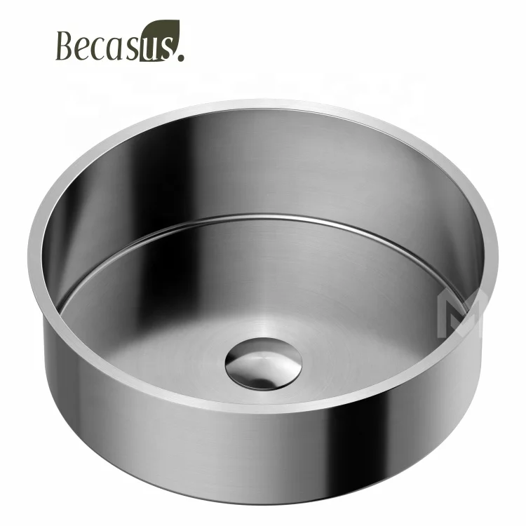 304 Stainless Steel Sink Bowl for washing hands Golden Undermout Basin Round Bathroom Wash Basin