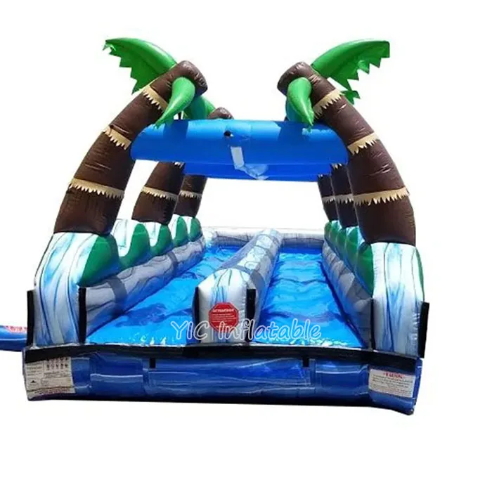 Popular Outdoor Inflatable Tropical Marble Slip Slide Water Park Surf Water Slide Tropical Slip N Slide For  Summer Rental
