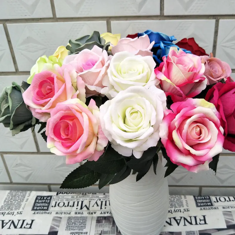 Single rose multi-occasion functional decorative flower artificial flannel polyester rose flower