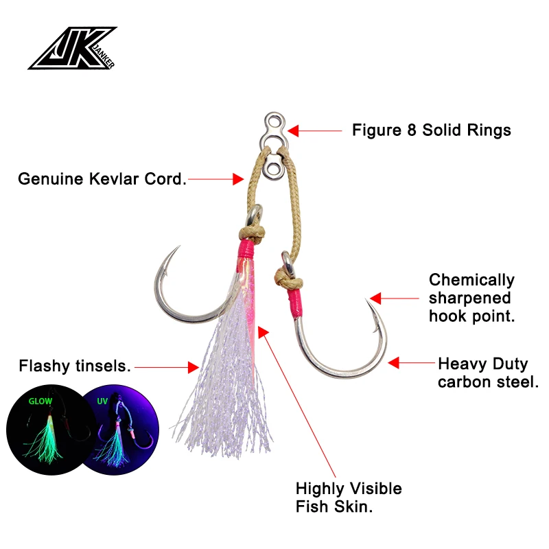 Hot Cheap Sell JANKER Assist Hook Jigging PAST-L Powerful Fishing Hooks High Carbon Steel Mustad Hook Rust Proof For Saltwater