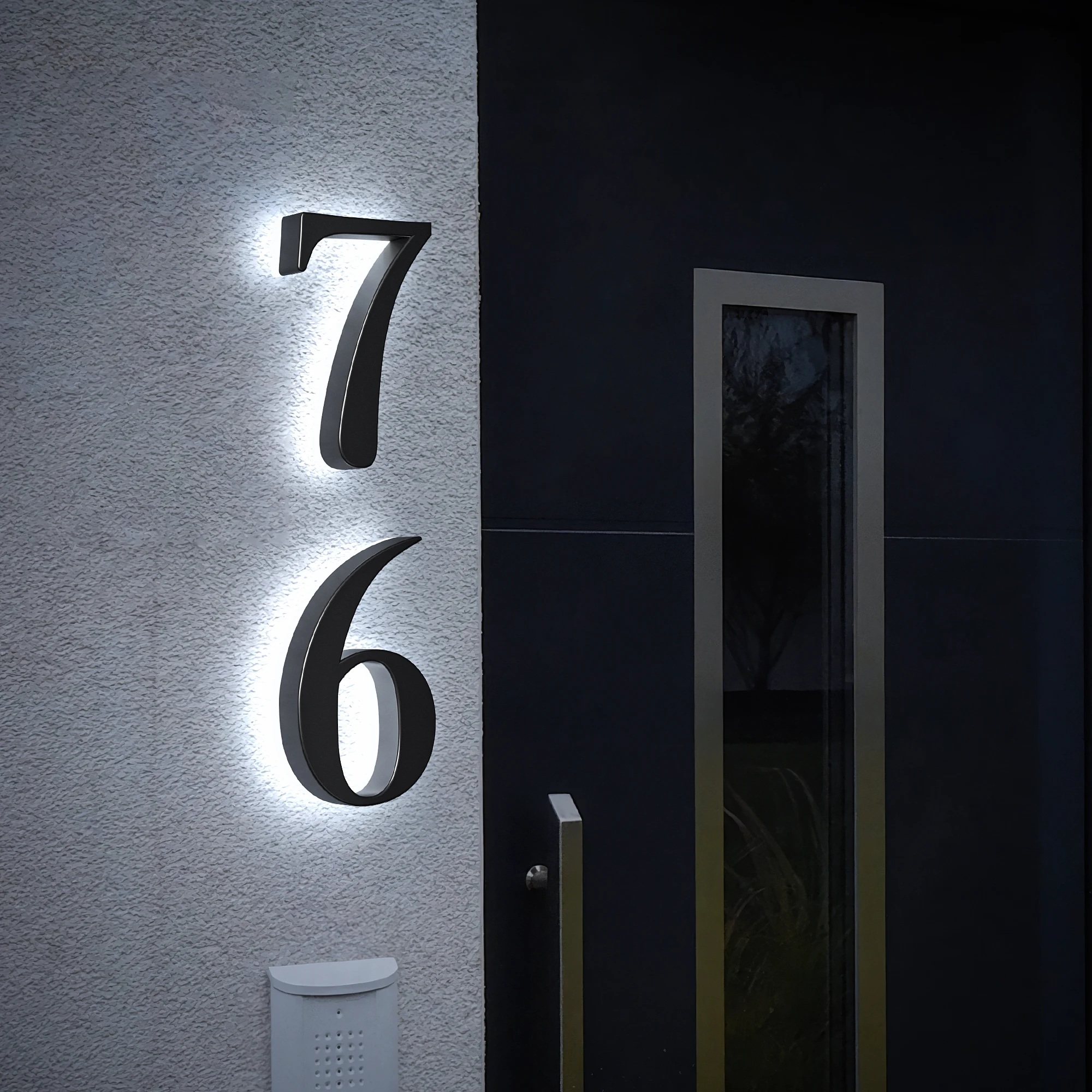 Custom Hollow Out Metal 3d Illuminated Door Number Plates And Led House Number Sign With Backlit