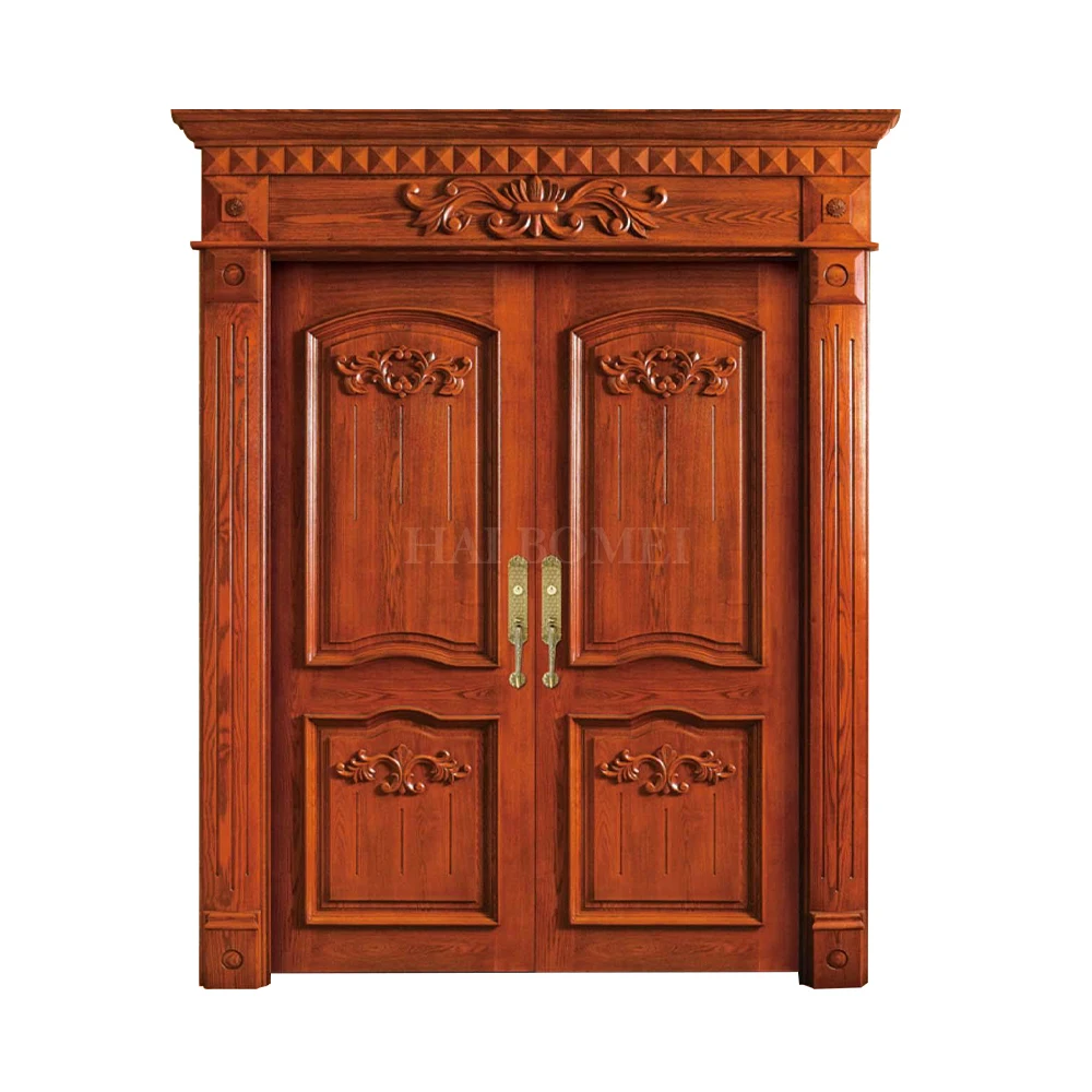 Double Wooden Door Exterior Solid Wood Door