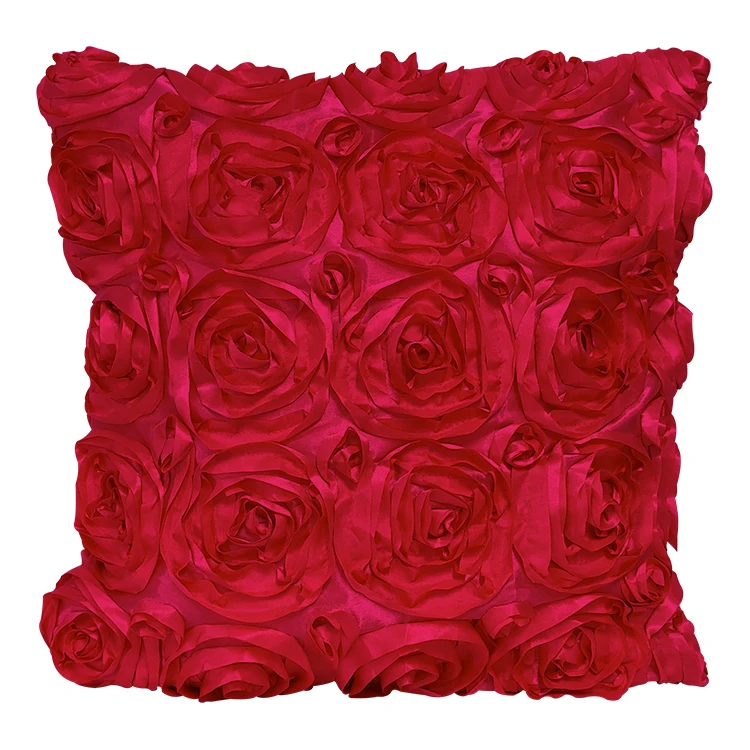 
Wedding Gift Cushion 3D Rose FANRIC Pillow Cover for Hotel Home Decoration 