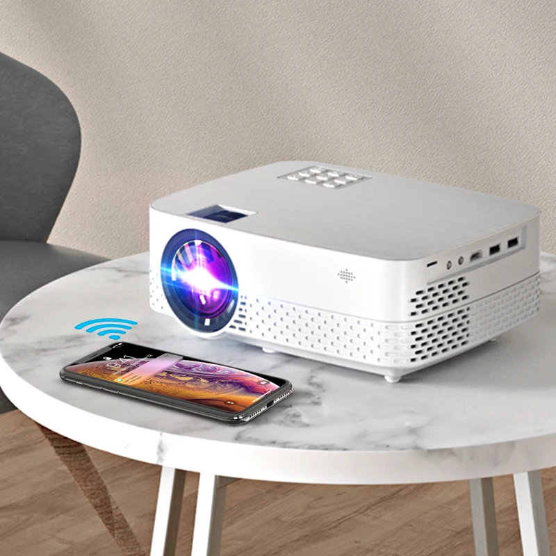 2021 XIDU Hot-selling Mini Android Projector Support WiFi Blue tooth 1080p 8000 Lumens HD Smart Portable LED LCD Video Projector