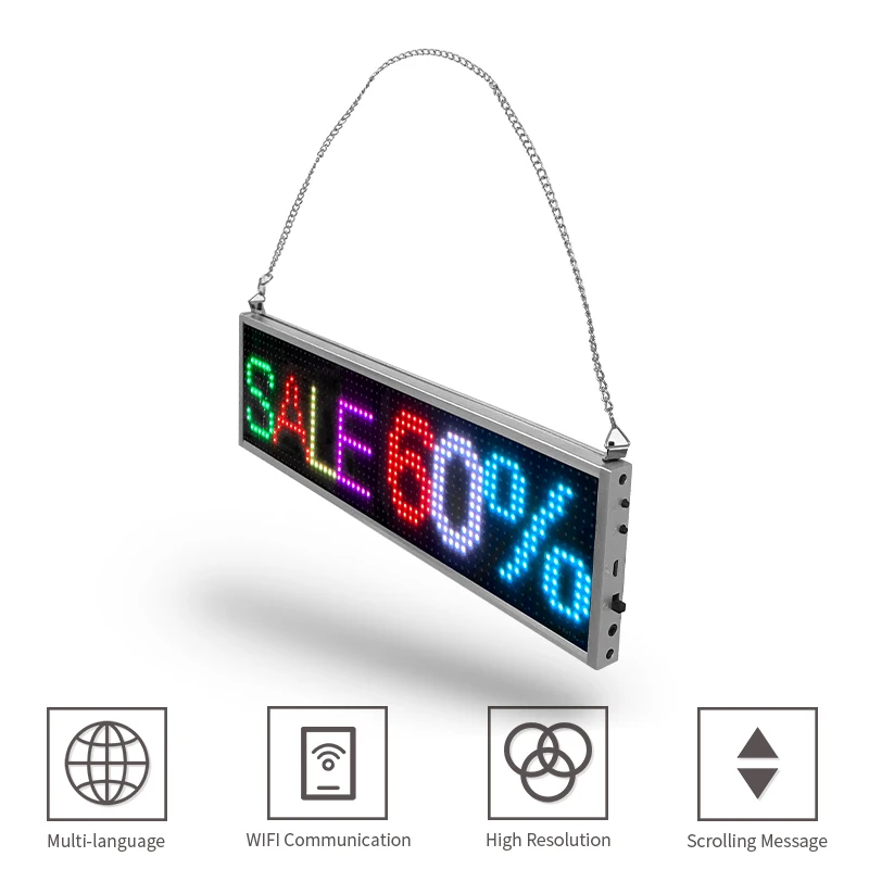 Illuminated LED Signs For Business Scrolling Message Board For Party Club Programmable Glowing Banner Display LED Signboard