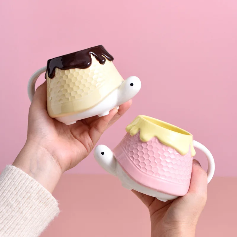 Creative turtle shaped ceramic birthday gift cup novelty mugs