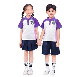 School Sports Wear 2PC set polo shirt short pant Breathable Casual Cute School Uniform Tracksuit