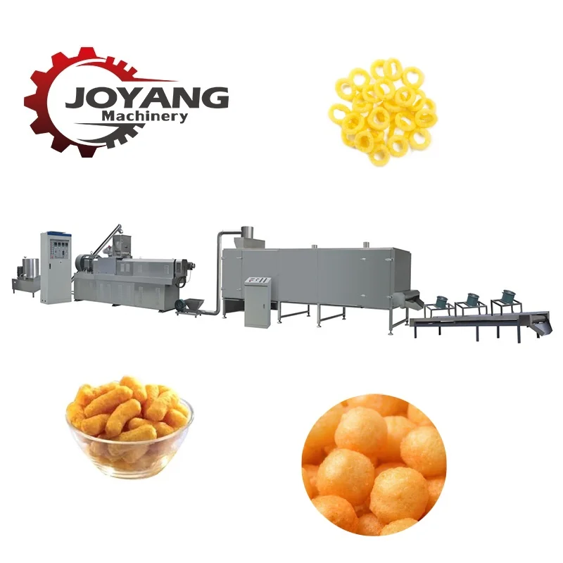Automatic Puffed Corn Snack Machine Cheese Chicken Flavor Puff Curls Balls Extruder