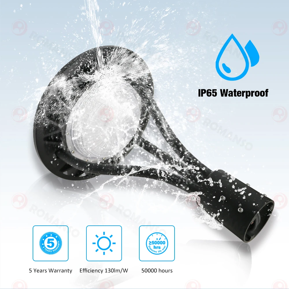 ROMANSO Aluminium Pole Ip65 60W 100W 150W Garden Spike Lamp Decoration Led Landscape Light Post top light street light