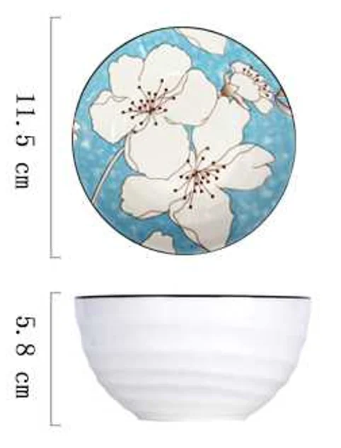 Lily Six-piece Ceramic Tableware with Japanese-style Gift Box Can Be Portable High-end Exquisite Business Gift Bowl Set