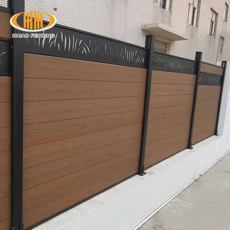 Complete set composite fence use aluminium post wood composite fence panel composite fence panels outdoor 8 feet