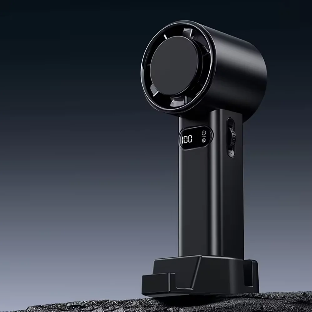 4800mAh High Speed Handheld Mini Turbo Fan Portable Rechargeable Fan Outdoor Ice Cooling Desktop Hand Fans For Summer Gift